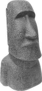 STADO | Moai | Skulptur | Kunstharz | Grau | 37x26x78cm | Rapa Nui | Osterinsel | Gartenfinger | Statue | Figur | Deko | Kopf | Lava-Optik