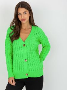 Rue Paris Klassischer Pullover für Frauen Tufa Neongrün Universal