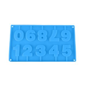 3D -Zahlen Silikon -Gebäck -Schokoladen -Kuchen -Schimmel -Hochzeitsfeier DIY Backwerkzeug-Blau