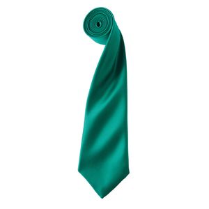 Premier Herren Satin-Krawatte, unifarben RW1152 (Einheitsgröße) (Smaragdgrün)