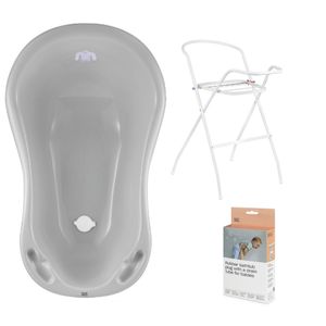 Babywanne, Ständer, Abfluss – Grau