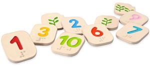 Plan Toys  Holz Blindenschrift Nummern 1-10
