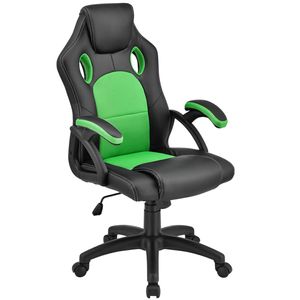 Juskys Racing Schreibtischstuhl Montreal (grün) - Gaming Stuhl ergonomisch, höhenverstellbar & gepolstert, bis 120 kg - Bürostuhl Drehstuhl