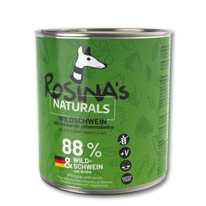Premium Hundefutter, Wildschwein mit Schwarzer Johannisbeere, 88 % Fleischanteil, 1 × 800 g Dose