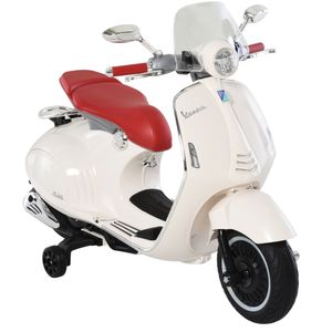HOMCOM Elektrické vozidlo, dětské vozidlo, dětská motorka, elektrická motorka s hudebním osvětlením MP3, 3-6 let, PP, bílá, 108 x 49 x 75 cm
