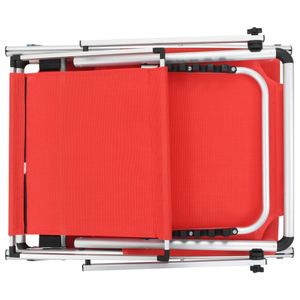 vidaXL Klappbare Sonnenliegen mit Dach 2 Stk. Aluminium Textilene Rot vidaXL Klappbare Sonnenliegen mit Dach 2 Stk. Aluminium Textilene Rot