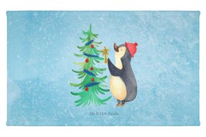 Mr. & Mrs. Panda Gäste Handtuch Pinguin Weihnachtsbaum - Eisblau - Geschenk, Weihnachtsdeko, Weihnachten, Sport Handtuch, Gästetuch, Frottier, Kinder Handtuch, Nikolaus