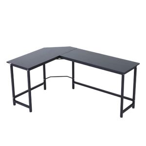 Vinsetto Computertisch Schreibtisch Eckschreibtisch höhenverstellbar Metall Schwarz 168 x 120 x 75 cm