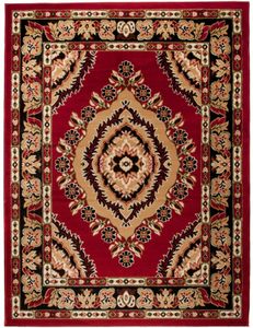 Teppich Wohnzimmer Kurzflor Orientalisch Muster Rot 250 x 300 cm ( 4493a-red )