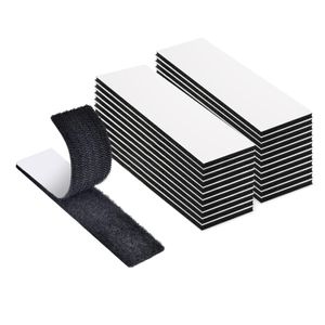 winterbeauy Klettband Selbstklebend Extra Stark, 20 Stück doppelseitiges Klettverschluss Selbstklebend Schwarz für Wände/Boden/Tür/Gläser/Metalle