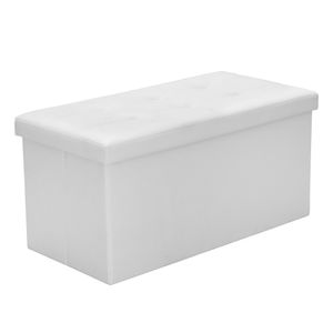 wolketon sitzbank sitzhocker faltbare Sitztruhe sitzbox mit stauraum Weiß Belastbarkeit 300 kg, 76 * 38 * 38cm