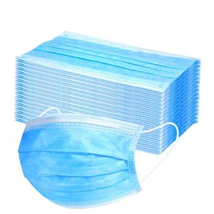 200X Atemschutzmasken Masken, 3 Lagig Maske Hygienemaske Staubschutz Mund Gesichtsmaske Blau