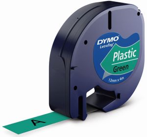 Páska DYMO LetraTag 91224 S0721640, 12 mm, černá na zeleném podkladu