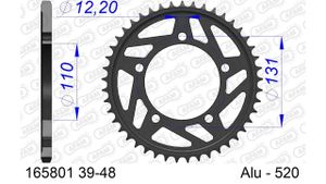 DC AFAM Alu-Kettenrad 520 - 41Z (Gun Metal) 165801-41 | ID 110 LK 131 5-Loch Harteloxiert