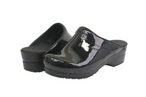 Sanita Original-Sonja Patent Open Clog Black Gr.39