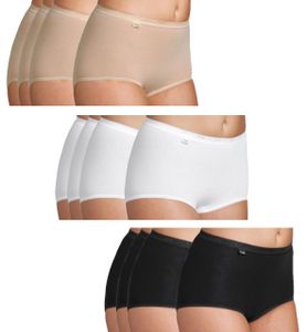 Sloggi Basic+ Maxi Damen Taillenslips 4er Pack, Größe:48, Farbe:White 0003