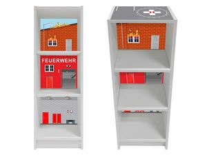 'Feuerwehr' Möbelfolie | BKS02 | Aufkleber passend für das kleine BILLY-Regal (106x40cm) von IKEA (Möbel nicht inklusive)