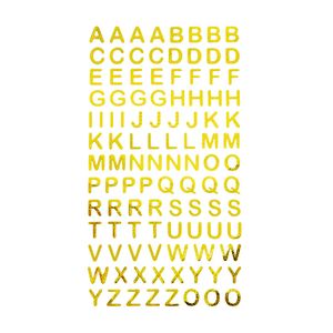 Oblique Unique ABC Alphabet Buchstaben Sticker Aufkleber zum Basteln Spielen Bekleben von Einladungen - gold