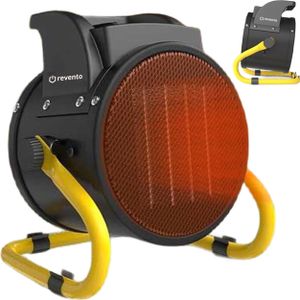 REVENTO® Heizlüfter mit Thermostat HP-3 3000W - Keramik - Elektro Heizstrahler energiesparend für Baustelle, Camping, Werkstatt, Wohnung, Büro