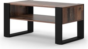 Vicco Konferenční stůl Olli, 92 x 52,4 cm s policí, Starožitné dřevo/Černá