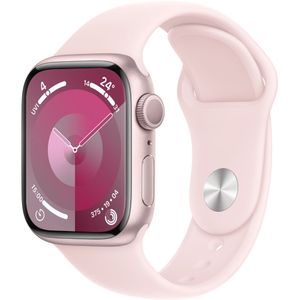 Apple Watch Series 9 Sportarmband S/M 41 mm Aluminium GPS US-Ware - Smartwatch - rosé/hellrosa