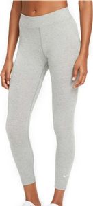 NIKE Damskie Spodnie Fitness Sportswear Essential 7/8 Mid-Rise Leggings, Kolor:Szary, Rozmiar:M, Nr artykułu:-063 ciemnoszary wrzosowy / biały