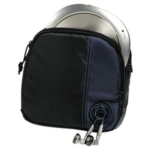 Hama CD Player Bag for Player and 3 CDs, black/blue, 170 x 165 x 35 mm, Schwarz, Nylon