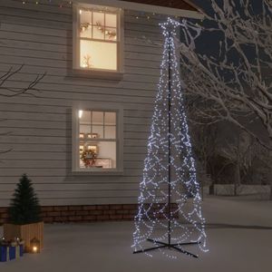 vidaXL LED-Weihnachtsbaum Kegelform Kaltweiß 500 LEDs 100x300 cm