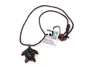 Kette Schildkröte, Holzanhänger, Ketten Modeschmuck Holzkette Schildkröten Tier Tiere