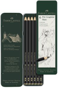 FABER-CASTELL Bleistift PITT GRAPHITE Matt 6er Etui