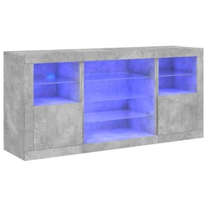 Kredens z oświetleniem LED betonowy szary 142,5x37x67 cm