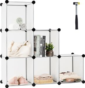 COSTWAY Steckregal aus 6 Würfel, DIY Würfelregal stapelbar aus Kunststoff, Regalsystem Stufenregal Kunststoffregal modular für Schlafzimmer, Wohnzimmer, 95 x 32 x 94,5 cm COSTWAY Steckregal aus 6 Würfel, DIY Würfelregal stapelbar aus Kunststoff, Regalsystem Stufenregal Kunststoffregal modular für Schlafzimmer, Wohnzimmer, 95 x 32 x 94,5 cm