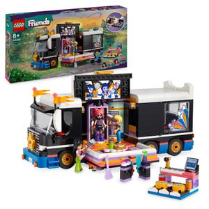 LEGO Friends Popstar-Tourbus, Musik-Set mit LKW-Spielzeug und 4 Figuren, fördert die sozial-emotionale Entwicklung, Geschenk zum Geburtstag für Mädchen und Jungen ab 8 Jahren 42619