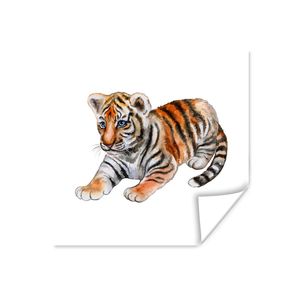 MuchoWow® Poster Tiger - Baby - Orange 100x100 cm - Babyzimmer