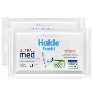 Hakle Feucht Ultra med 42 Blatt - Mit Hamamelis & Panthenol (2er Pack)