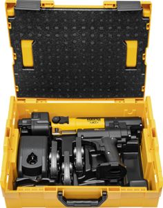 Rems Mini-Press (14V ACC SET M 15+18+22, L-BOXX, Presszangen, mit 2 schwenkbaren Monoblock-Pressbacken, kompakte Bauform) 578043 R220