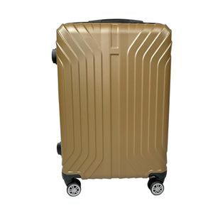 QTC Istanbul Reisekoffer ABS Hartschalenkoffer Trolley Koffer Verticalline-Gold XL