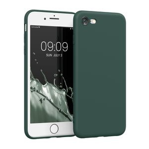 kwmobile Handyhülle kompatibel mit Apple iPhone SE (2022) / iPhone SE (2020) / iPhone 8 / iPhone 7 Hülle - Handy Case aus weichem Silikon in Moosgrün