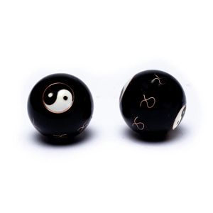 Qi Gong Kugeln Yin Yang schwarz -- 3.5 cm