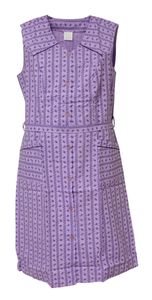 Damenkittel Baumwolle ohne Arm Kittel Schürze Knopfkittel bunt Hauskleid, Größe:42, Design:Design 3