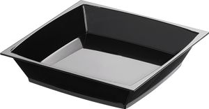 Sovie SERVINGWARE Einweg-Fingerfood Mini Teller aus Plastik, Schwarz, 50 Stück