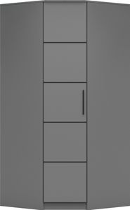 Eckkleiderschrank Kleiderschrank Schrank 96cm x 96 cm Grau/Grau ohne Spiegel Santi