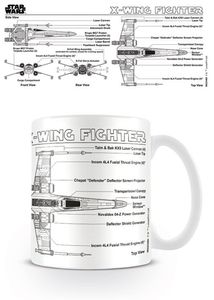 Star Wars - X-wing Fighter Sketch - Keramik Tasse - Größe Ø8,5 H9,5cm