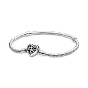 Pandora Sale People Armband 598827C01 Family Tree Heart And Snake Silber 925 Klare Zirkonia Schwarz Emaille 19