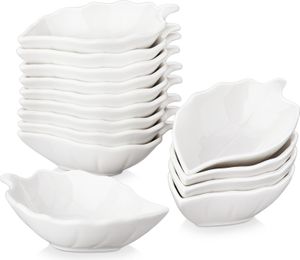 MALACASA, seria Ramekin.dish, 16-częściowy zestaw SUPER Mini 4,5"/11,5 * 7 * 3cm naczynie deserowe porcelanowe przystawka do przekąsek naczynie deserowe naczynie dekoracyjne