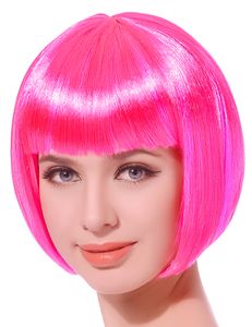 Karneval Damen-Perücke Pagenschnitt pink