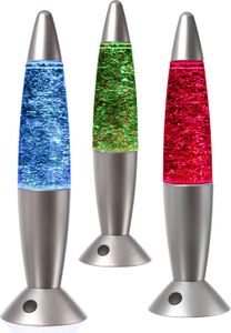 ROCKET LAMP - Lavalampe - Glitzer RGB - Touchsensor - H: 36cm - wirbelnde Glitzerstückchen - silber ROCKET LAMP - Lavalampe - Glitzer RGB - Touchsensor - H: 36cm - wirbelnde Glitzerstückchen - silber