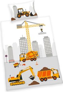 Jana Bettwäsche 100 x 135/40 x 60 cm, Baustelle