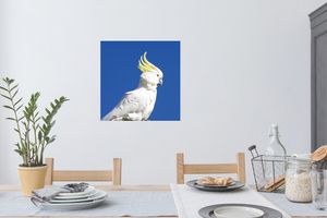 Wandtattoo Wandsticker Wandaufkleber Weißer Kakadu mit gelbem Kamm vor blauem Himmel 80x80 cm Selbstklebend und Repositionierbar