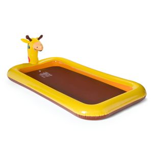 AQUASTIC Kinder-Garten-Giraffen-Pool mit Springbrunnen-Effekt Fassungsvermögen 97 Liter Maße 200 x 110 x 19 cm Vinyl Vielseitiger Trocken-Ball-Pool Gelb ASP-180G